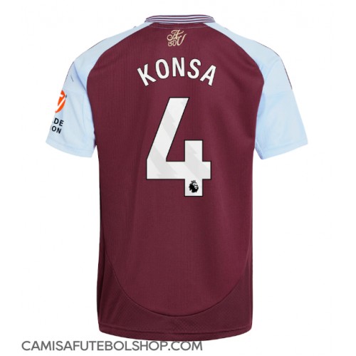 Camisa de time de futebol Aston Villa Ezri Konsa #4 Replicas 1º Equipamento 2024-25 Manga Curta